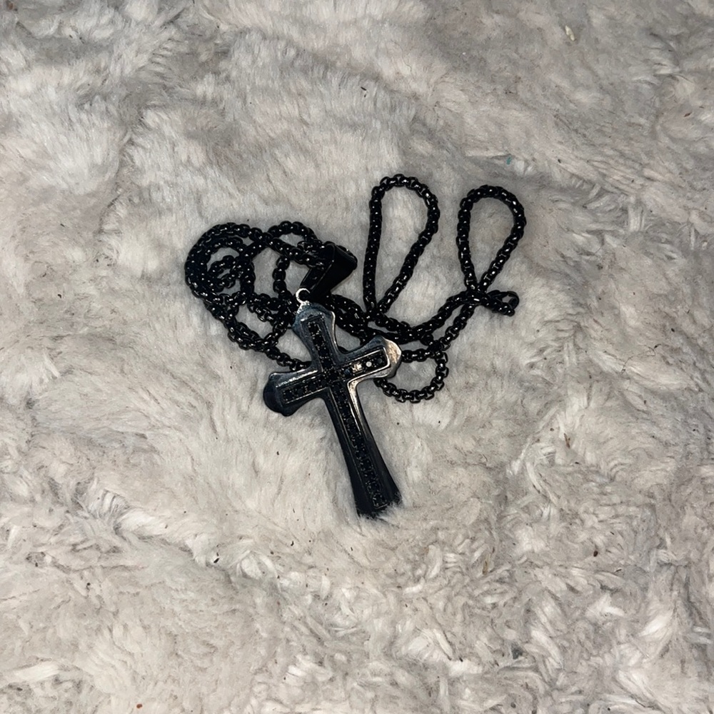 black cross necklace